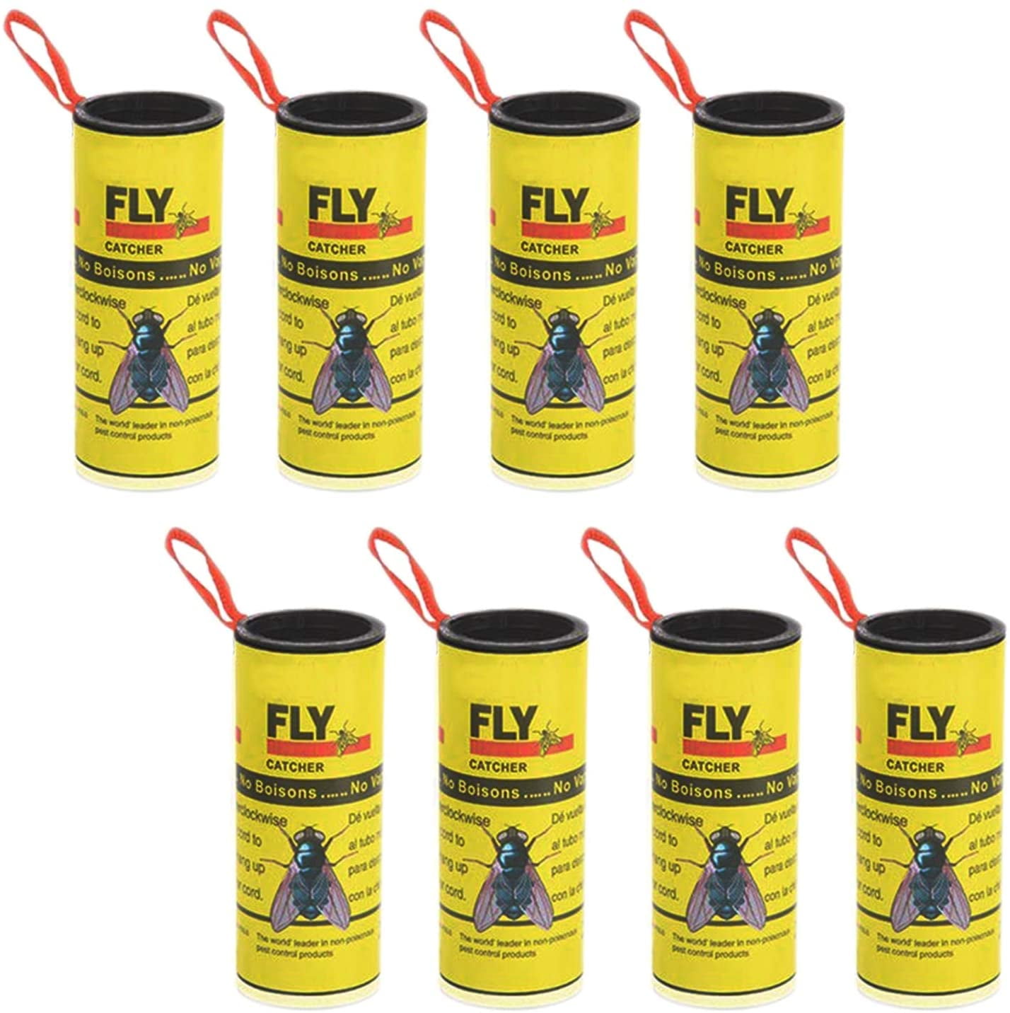 Roofei Fly Paper Fly Strips Fly Catcher Strips 4 Pack Sticky Fruit