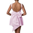 thumbnail image 1 of Vestido de fiesta Aosadin, elegante, satén, minicóctel, boda, rosa, 1 of 6