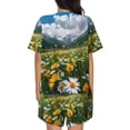 thumbnail image 3 of Picia Mountain Daisy Meadow Pajamas Sets for Women Soft Short-Sleeved Pjs with Lounge Shorts Two Piece Sleepwear-4X-Large, 3 of 9