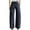 Navy, variant on Women Solid Color Retro Washed Mid-Waist Loose Pleated Banana Style Versatile Jeans Active Athletic Casual Bottoms