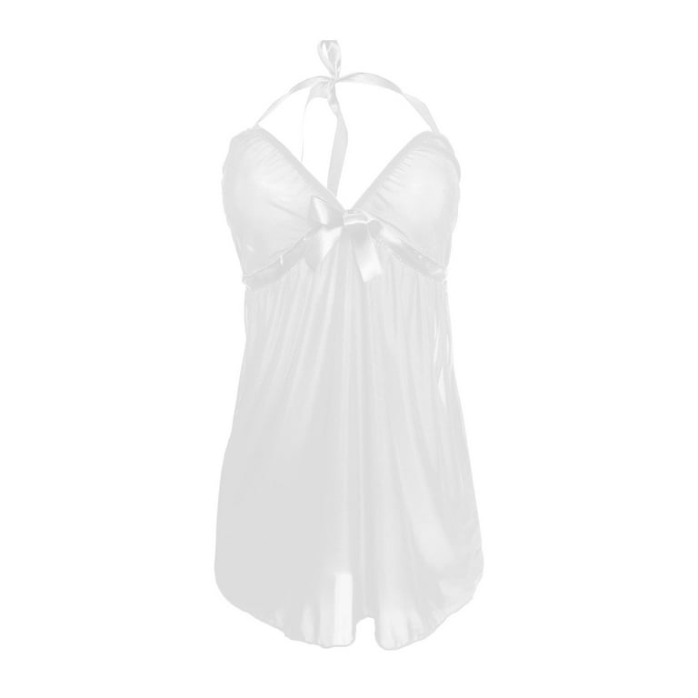 Lace and Mesh Push-up Babydoll - Snow white