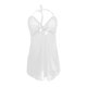 thumbnail image 5 of Gibobby Lencería sexy Lencería para mujer, camisón de encaje, ropa de dormir de malla transparente (1 camisón + 1 calzoncillos)(Blanco XL), 5 of 5