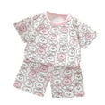 thumbnail image 1 of Odeerbi 3M-6Y Niños Niñas Pijamas de Verano de Algodón Con Estampado Camisetas de Manga Corta Pantalones Cortos Conjunto de Dos Piezas, 1 of 5