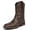 Brown, variant on Men's Mid-Calf Pull-On Western Boots, Embroidered Shaft Low Block Heel Round Toe Casual Boots for Daily Wear