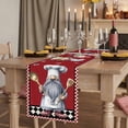 thumbnail image 2 of Table Runners 72 Inches Long Dress Scarves, Red Vintage Gnomes Farmhouse Kitchen Table Runner, Coffee Tablerunners, Black Checkered Retro Art 16x72 Inch, 2 of 9