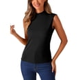 thumbnail image 4 of Blusa sin mangas de cuello alto INSPIRE CHIC para mujeres, verano, tejido de punto acanalado, 4 of 6