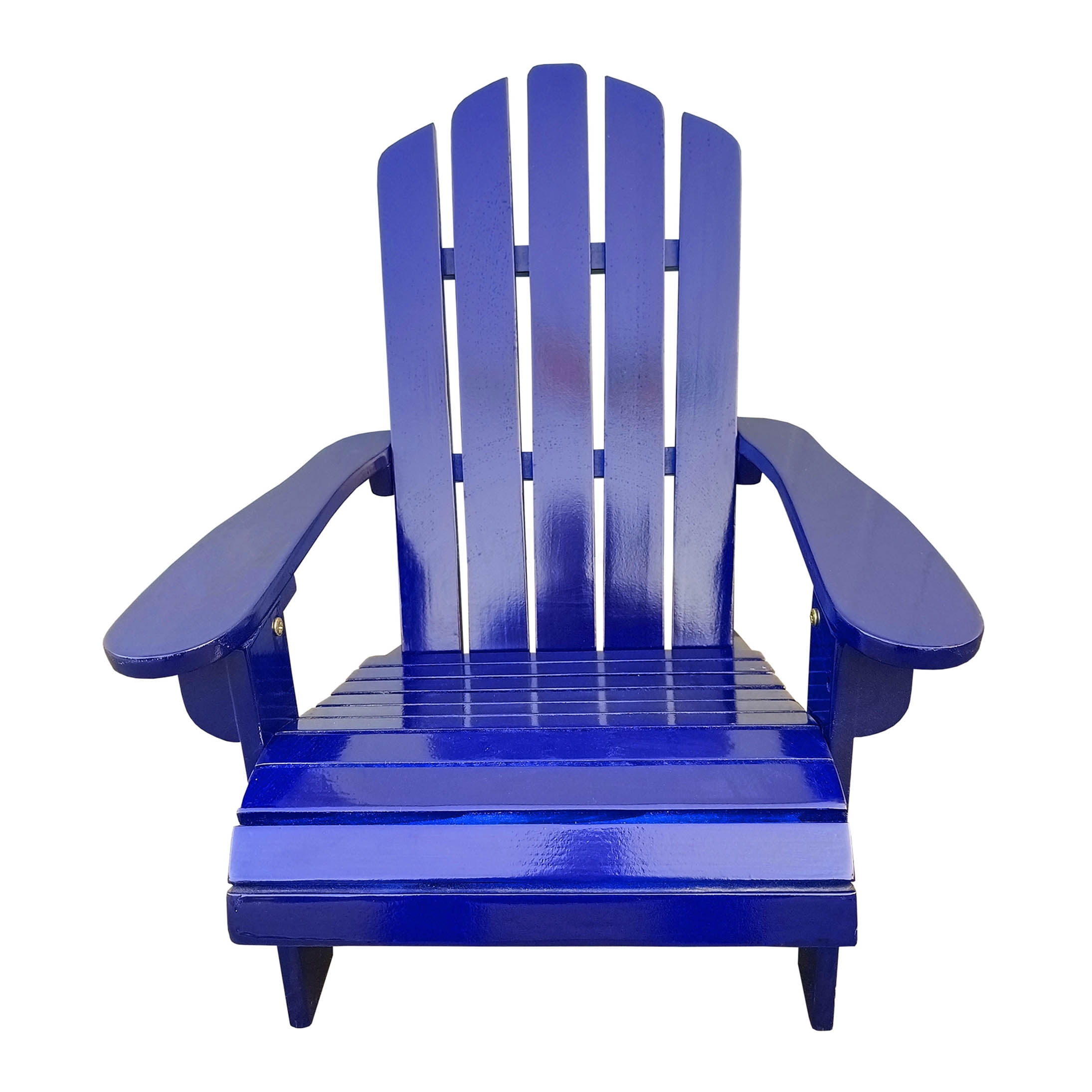 COSMOS Blue Solid Wood Adirondack Chair for Relaxing Outdoor & Indoor Seating, Wide Armrests and Sloping Seat Design