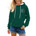 thumbnail image 4 of Holzkary Baseball Hoodies for Womens 2025 Collar Off The Shoulder Sweatshirt Baseball Mom Sweatshirt Funny Game Day Baseball Pullover Tops Fall Outfits Trendy Fashion Pullover Tops Green Xl, 4 of 9