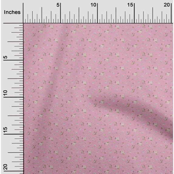 oneOone Organic Cotton Voile Fabric Leaves & Flower Floral Decor Fabric Printed BTY 42 Inch Wide