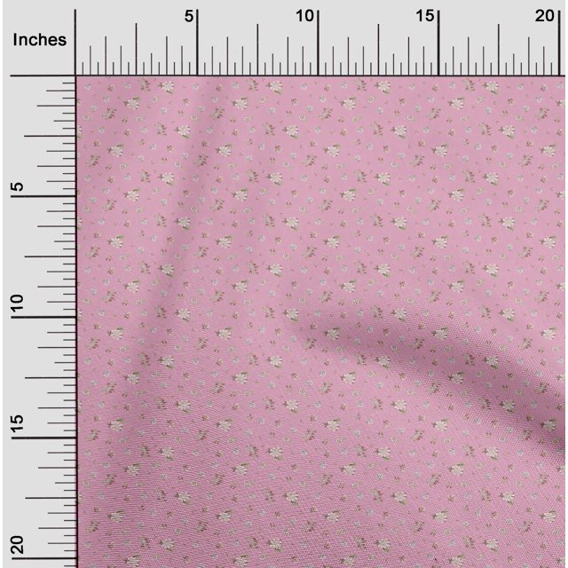 oneOone Polyester Lycra Fabric Leaves & Flower Floral Print Fabric by Yard 56 Inch Wide