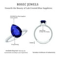thumbnail image 5 of Rosec Jewels Pear Shape Lab Created Blue Sapphire Solitaire Ring with Moissanite - 7X10 mm, 925 Sterling Silver, US 4.00, 5 of 9