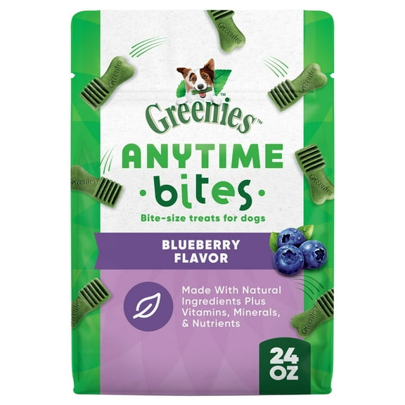 Greenies Anytime Bites Dog Treats, Blueberry Flavor, 24 oz bag