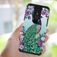 thumbnail image 7 of FINCIBO Hybrid Case Hard Plastic TPU Slim Back Cover for LG Q7/Q7+/Q7 Alpha, Peacock Flowers, 7 of 7
