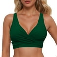thumbnail image 3 of MKLEKYY Trajes De Baño Mujer 2 Piezas Women Lace Up Swimwear Tops Underwire Full Coverage Bikini Top Push Up Swim Crop Top Tie Back Bathing Suit Tops, 3 of 5