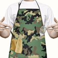 thumbnail image 2 of Classic Camo Green Black Pattern Apron-Garden Aprons for Women with Pockets-Cotton Linen Waterproof Kitchen Cooking Gardening Aprons Adjustable for Kitchen,Cooking,BBQ and Salon 33x27 Inch, 2 of 7