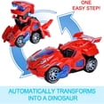 thumbnail image 3 of KEINXS Transforming Dinosaur LED Car | T-Rex Toys With Light Sound | Electric toy |, 3 of 7