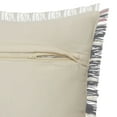 thumbnail image 3 of Laddha Home Designs 20" Gray and White Striped Square Throw Pillow with Fringes, 3 of 9