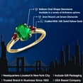 thumbnail image 2 of Gem Stone King 10K Yellow Gold Green Nano Emerald and Red Rhodolite Garnet 3-Stone Ring for Women | 0.99 Cttw | Oval 8X6MM | Gemstone May Birthstone | Size 7, 2 of 6