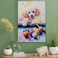 thumbnail image 2 of Poodle Dog Stretched Canvas Size 8x12 – Billiards Theme Dog Art for Wall, Poodle Dog Playing Billiards Wall Art, Dog Lover Canvas Decor, 2 of 5