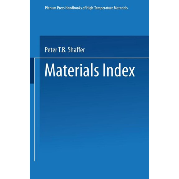 Materials Index, (Paperback)