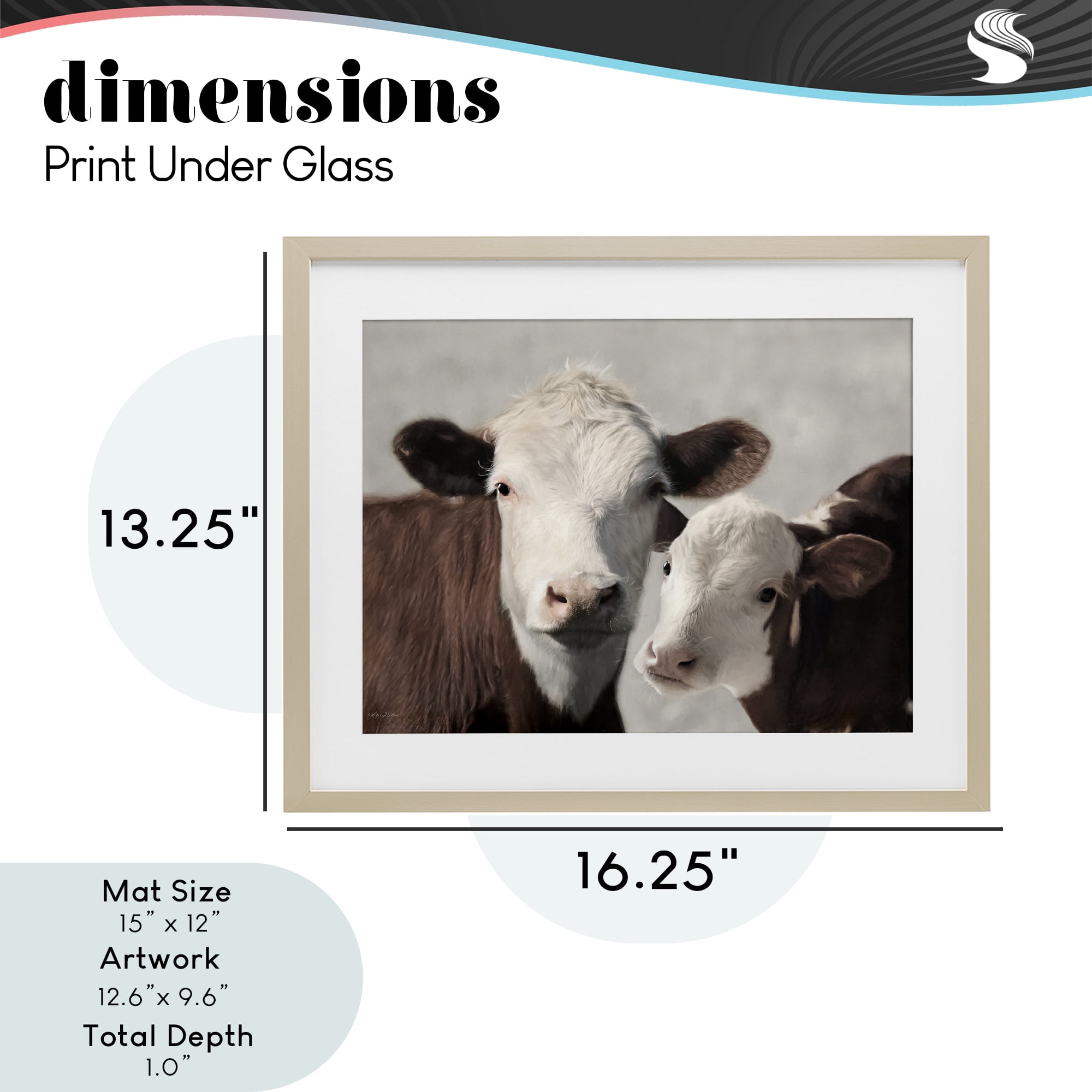 Stupell Industries Mommy & Me Cows Birch Framed Print Under Glass, design by Lori Deiter