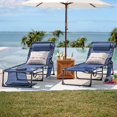 thumbnail image 2 of Foldable Chaise Lounge Chair with Adjustable Positions and Side Pocket, for Indoor and Outdoor Use, 2 of 12