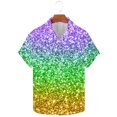 thumbnail image 4 of Ceisia Men's Mardi Gras Festive Print Short Sleeve Button-Up Shirt Collection | Tri-Color Sparkle Ombre Button-Up Shirt Gifts, 4 of 6