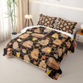 thumbnail image 3 of Erosebridal Rodent Animal Capybara Twin Quilt Set,Brown Cheetah Pattern Twin Coverlet Set For Girls Kids,2 Pieces, 3 of 7