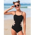 thumbnail image 2 of Aideaone Girls Swimsuit Quick Dry Cut Out One Piece Bathing Suit Adjustable Straps Swimwear with Cover Up Skirt Size 7-14, 2 of 7