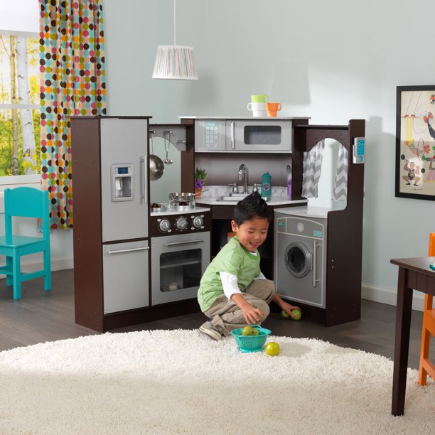 KidKraft Ultimate Corner Play Kitchen with Lights & Sounds Espresso KidKraft Ultimate Corner Play Kitchen with Lights & Sounds Espresso