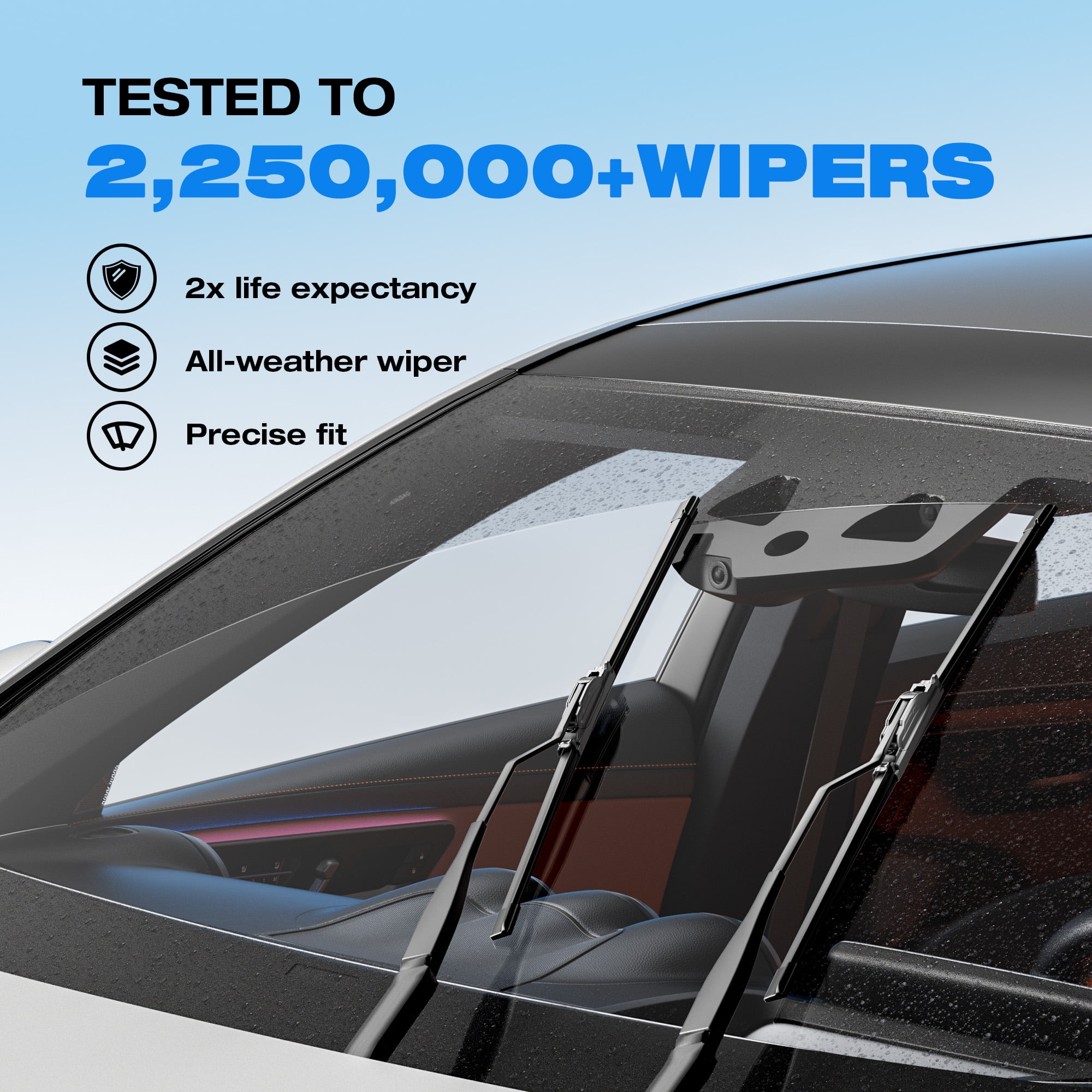 5 PLUS Silicone + Water Repellent Windshield Wiper Blades Compatible with Mazda CX-5 CX-9 2023-2017 Windshield Wipers,All-Seasons Wiper blades-OEM Quality