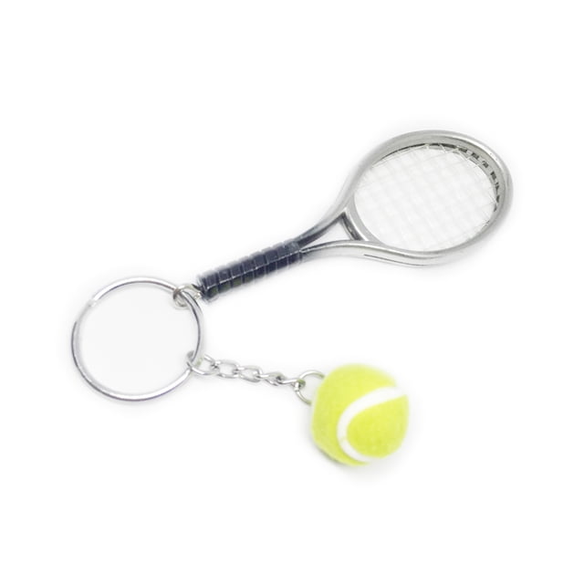 Advancent 6 piezas simulación raqueta de tenis llaveros deporte moda colgante decoración llavero accesorios esposa verde Decoración del hogar Plata Advancent HA011953-04