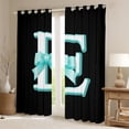 thumbnail image 2 of Manfei Initial E Letter Black Out Curtains for Kid, Princess Cyan Bowknot Curtains Pack of 2 (42x63 Each), Kawaii Cute Cartoon Bedroom Curtains, Curtains and Drapes Room Decor, 2 of 6