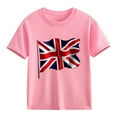 thumbnail image 4 of AUNVITO Kids British Flag Print Casual Loose Fit T-Shirt Short Sleeve Crew Neck Graphic Tee, 4 of 4