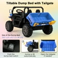 thumbnail image 5 of Gymax 24V Kids Ride On Dump Truck 2-Seater Electric Truck w/ Remote Control Blue, 5 of 9