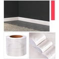 thumbnail image 4 of 2 Pcs White Wood Grain Wallpaper Border Mirror Frame Removable Waterproof, White Peel Wall Paper Border Decor Self Adhesive, Bathroom Mirror Frame Sticker for Living Room Kitchen 3.1 inch by 5 meters, 4 of 8