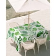 thumbnail image 3 of 54x80 Inch Outdoor Tablecloth with Umbrella Hole Zipper Rectangle Green Leaves Rectangular Tablecloths Outside Waterproof Spring Plants Rustic Botanical Pastoral Patio Table Cover for Picnic Party, 3 of 8