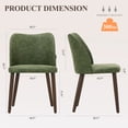 thumbnail image 3 of MALOL Upholstered Dining Room Chairs Set of 6, Modern PU Leather Side Chairs with Cushioned Seat and Wooden Legs, Green, 3 of 16