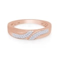 thumbnail image 3 of AFFY White Natural Diamond Wedding Trio Bridal Ring Set In 14k Rose Gold (0.33 Cttw), 3 of 9