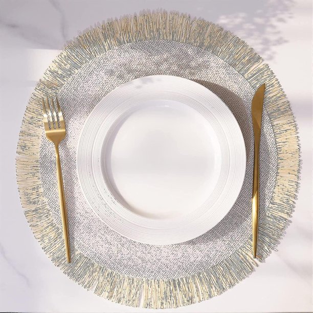 Manteles Individuales Tejidos Redondos YONGSHENG Boho con Borla 38 cm