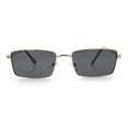 thumbnail image 3 of Minimal Narrow Rectangle Metal Rim Dad Fashion Sunglasses Gold Pink - Black, 3 of 8