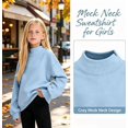 thumbnail image 5 of Neck Sweatshirt for Girls Turtleneck Sweater Long Sleeve Pullover Tops Back To School Outfits,3-16 Years,Cute Preppy Oversized Cute Y2K Tunic Tops Fall Trendy Clothes, 5 of 7
