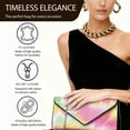 thumbnail image 6 of Xixirimido Women Clutch Bag Elegant PU Leather Evening Bags Envelope Handbags Clutch Purse with Detachable Chain for Party Wedding Prom, Colorful Tie-dye, 6 of 7