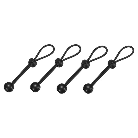 Uxcell Ball Bungee Cords, (15cm / 6 Inch, BLack) (4 PCS) Universal Bungee Tie Downs, Suit for Exterior Roller Shades and Outdoor Roller Blinds Tents Canopies Tarp