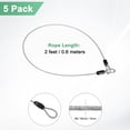 thumbnail image 3 of Uxcell 5-Pack Candado de Cable de Seguridad, 2FT 5mm Cable de Acero Inoxidable Recubierto para Equipaje, Resistente a Cortes, Cable de Acero Trenzado [Transparente], 3 of 6