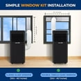 thumbnail image 5 of SereneLife 10000 BTU Portable Air Conditioner - 3-in-1 Portable AC Unit for Bedroom Up to 300 Sq.Ft, 24H Timer, Remote Control, Sleep Mode, Wheels, with Window Mount Kit, Black, 5 of 7