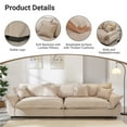thumbnail image 2 of 125'' Modular Sectional Sofa, Sailing Design 3 Seater Sofa with Storage, Modern Deep Seat Sofa with Throw Pillows & Upholstered Seat Cushion, for Living Room Bedroom Apartment, Light Khaki, 2 of 9