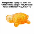 thumbnail image 2 of Orange Glitter Squishy Sea Turtle Toy with Slow Rising Design, 1-Pack, for Relaxation And, Squeeze Toy, 2 of 3