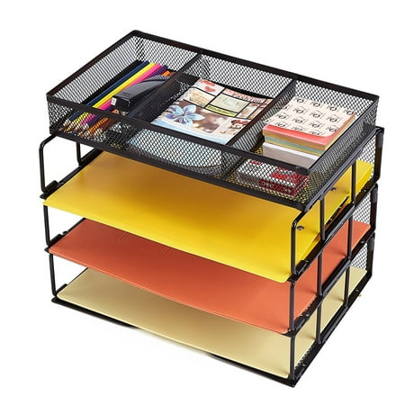 Rackarster Mesh Desktop Office Organizer 3 Tier Stackable Desk Office Organizer 3 Tier Stackable Desk
