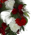 thumbnail image 2 of Gordon Companies 33532669 24 in. Peony & Amaryllis Floral Grapevine Christmas Wreath, Red & White - Unlit, 2 of 3